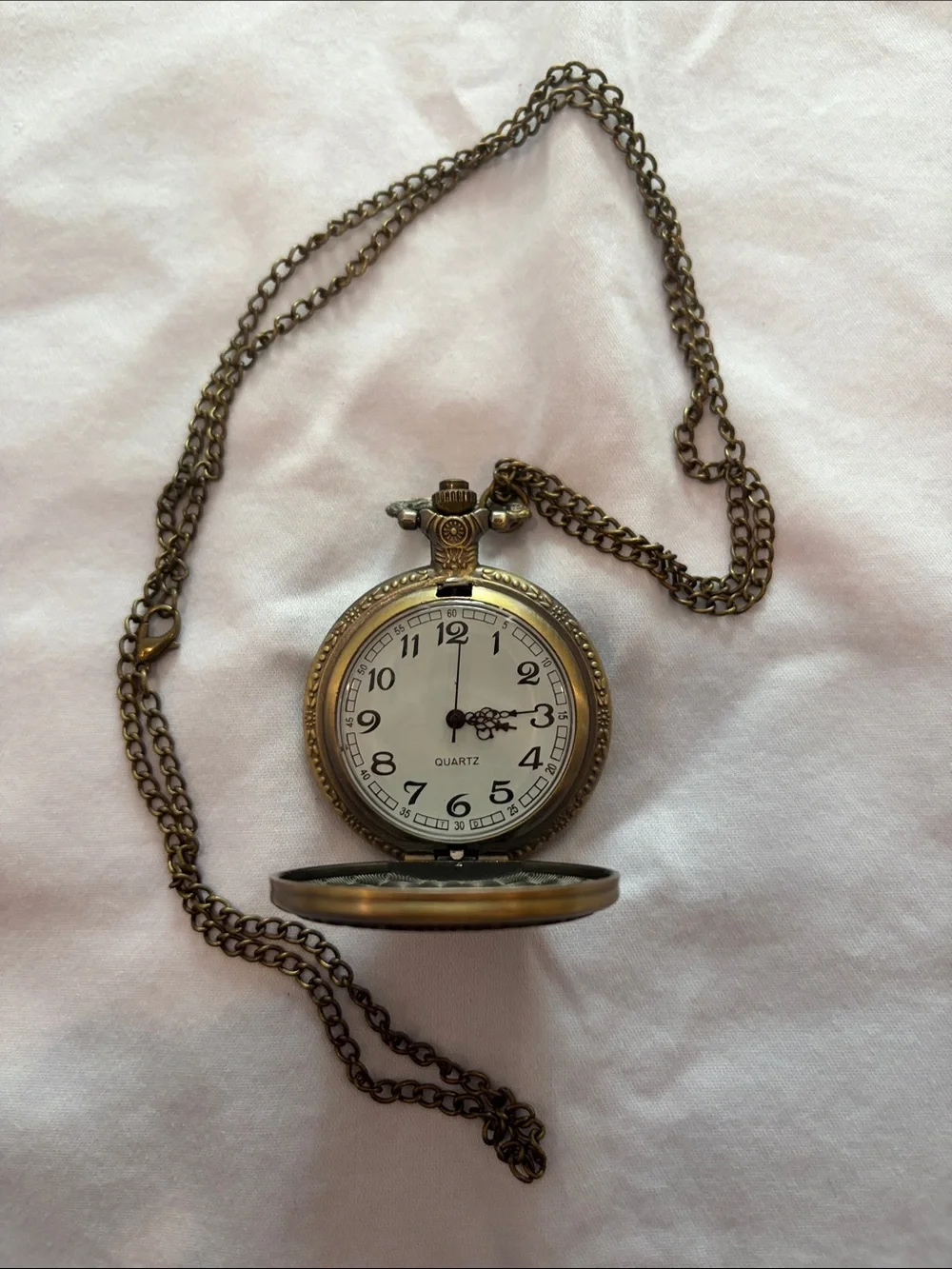 Vintage-Style Bronze Pocket Watch Necklace - Philippians Design
